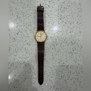 Vintage Pulsar Gold and Brown Women's Watch